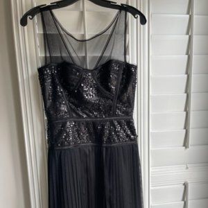 BCBGMaxAzria Black Dress with sequins and pleats
